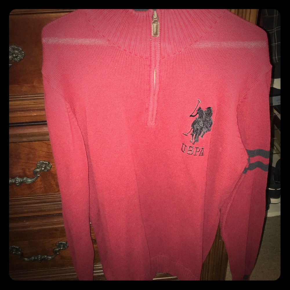 Red polo sweater